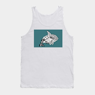 Whale drawn with Zentangle patterns Tank Top